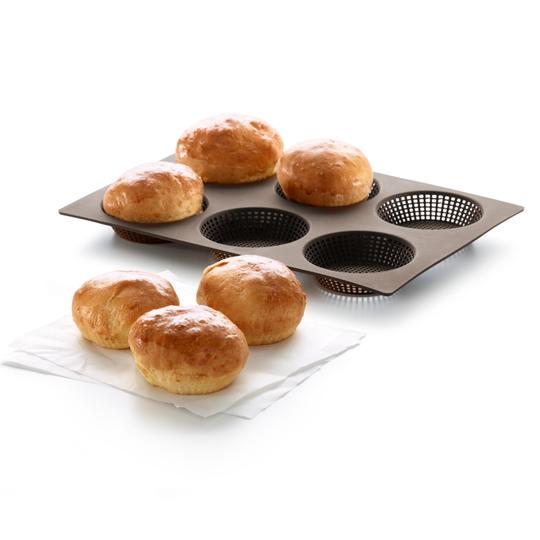 Lekue Kahverengi Silikon Yuvarlak Mini Ekmek Kalıbı