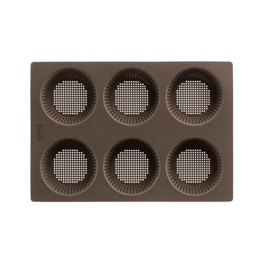 Lekue Kahverengi Silikon Yuvarlak Mini Ekmek Kalıbı