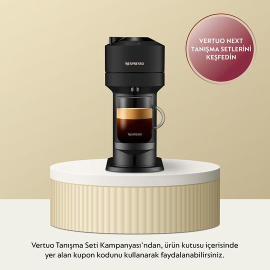 Nespresso Vertuo Bundle Next C Premium Black+Aero 4 Kapsül Kahve Makinesi
